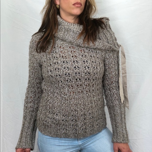 Yansi Fugel Cozy Cowl Ribboned Sweater for Women - Picture 15 of 15